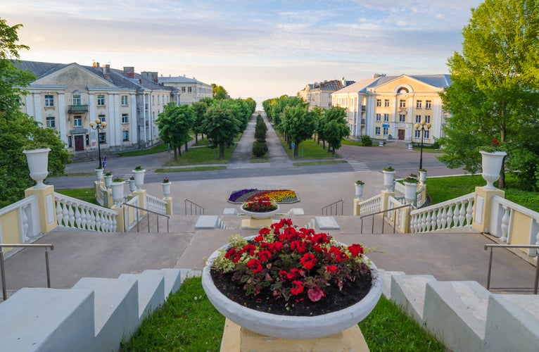 photo of stairs to the Promenade in Sillamae, Estonia.