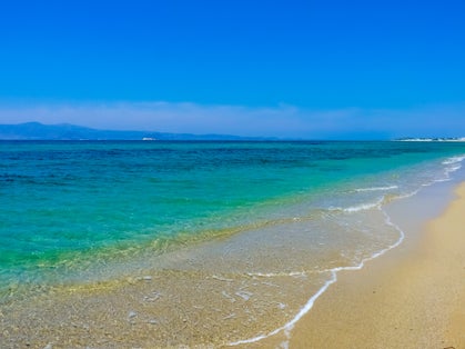 Photo of beautiful Plaka beach in Naxos Island, Cyclades, Greece.