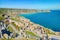 Photo of aerial view of The Minack Theater, Cornwall, England.