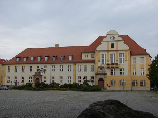 Photo of town hall of Weißwasser,Germany.