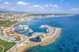 Photo of aerial view of Pano Lefkara village in Larnaca district, Cyprus.