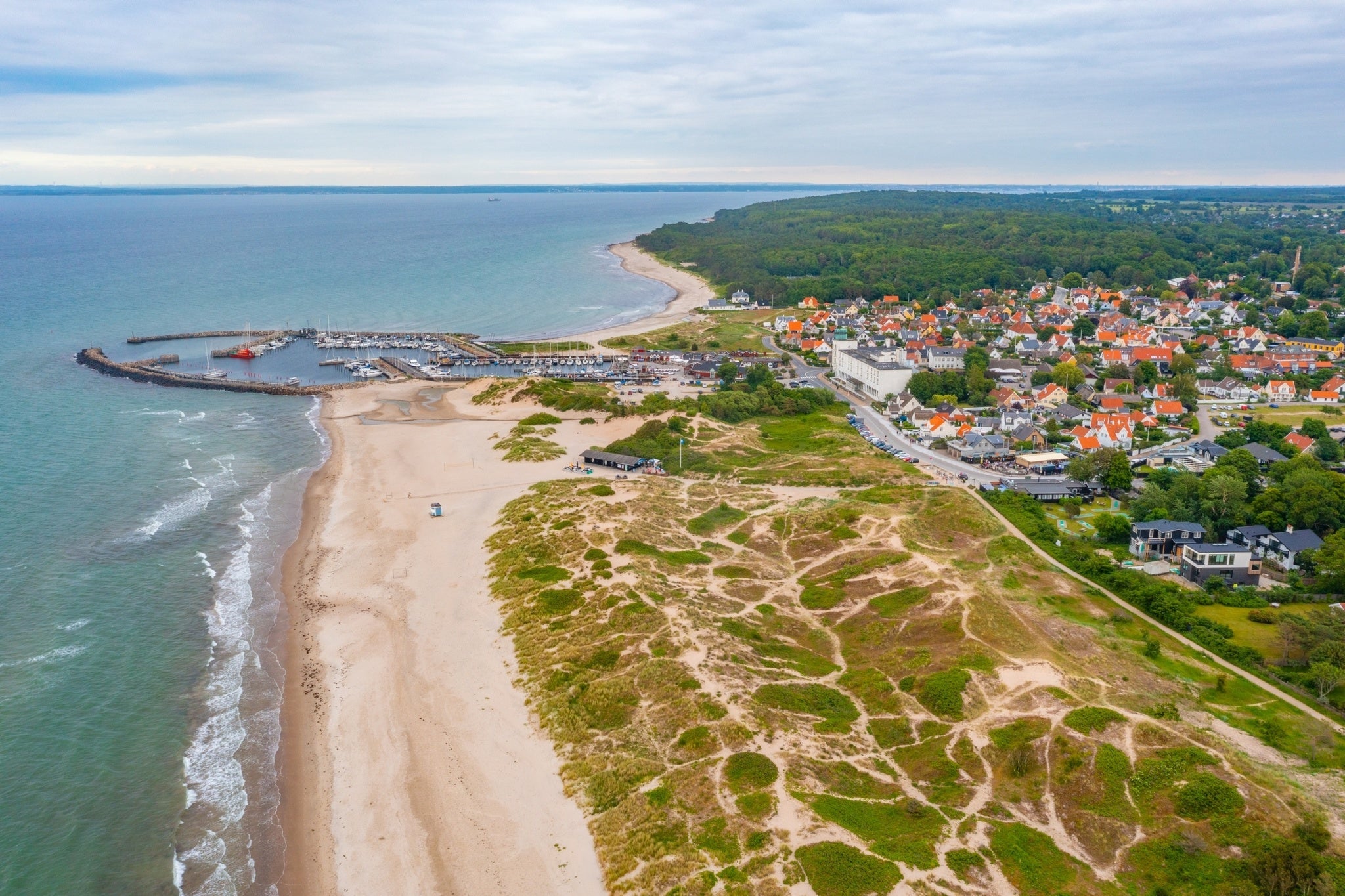 Aerial view of Danish town Hornbaek..jpg