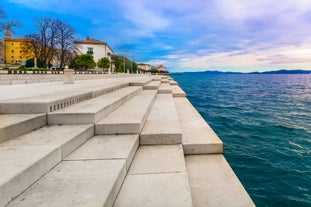 Split city beaches aerial view, Croatia.