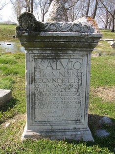 photo of the view in the grave in Archaeological Museum Philippi, Krinides, Greece.