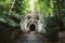 Orcus mouth sculpture at famous Parco dei Mostri (Park of the Monsters), also named Sacro Bosco (Sacred Grove) or Gardens of Bomarzo in Bomarzo, province of Viterbo, northern Lazio, Italy