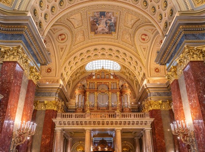 Photo of St. Stephen's Basilica interior in Budapest, Hungary.