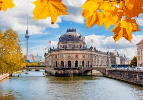 Berlin cityscape with Berlin cathedral and Television tower, Germany.