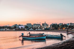 Photo of fishing boat on the beach in Alexandroupolis, Greece