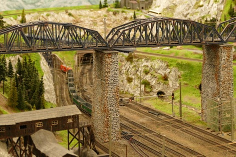 Photo of a model of the railway in the Miniatur Wunderland in Hamburg, Germany
