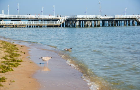 Southern Pier waterfront at Baltic Sea in city of Gdynia, Poland