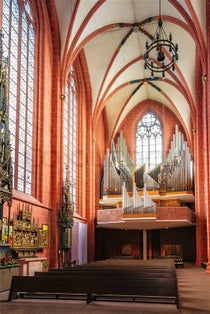 photo of view interior Old St Nicholas church, Frankfurt Oder, Germany.
