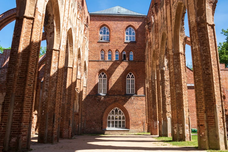 Tartu Cathedral ruin, completed in 16th century, in Tartu Estonia. It is a historic landmark for tourists today.