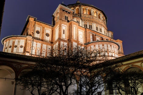 PHOTO OF Santa Maria Delle Grazie, Milan, Italy by night.