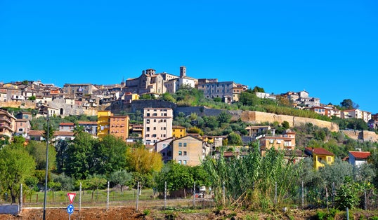 photo of panorama of the countryside of Ferentino Frosinone Italy.