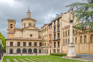 Photo of the aerial view of Plaza de Toros in Pamplona, the capital of Navarre province in northern Spain.