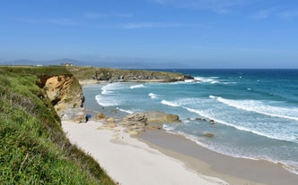 Photo of aerial view of Foz in Galicia Spain.