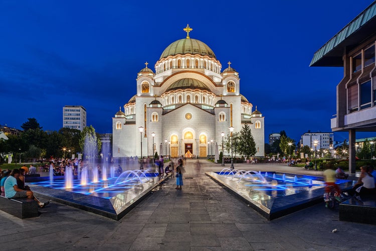 Photo of Saint Sava temple at night, Belgrade ,Serbia.