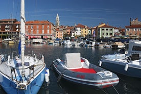 Capital of Slovenia, panoramic view with old town and castle.