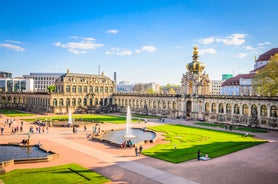 Photo of aerial view of the new town hall and the Johannapark at Leipzig, Germany.