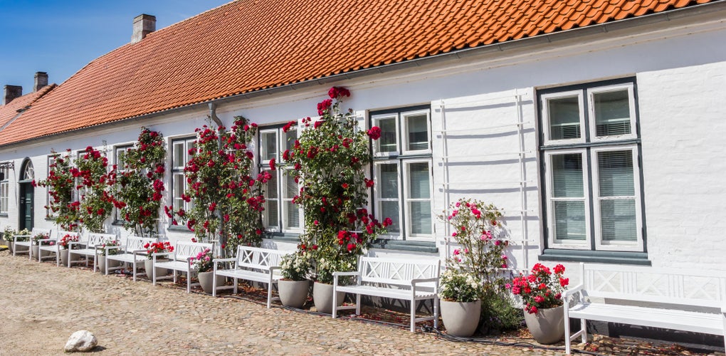 Photo of Panorama of the courtyard of historic castle Glucksburg in Germany