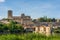 Photo of San Salvador Cathedral of Zamora and acenas (water mills), view from Duero river. Castilla y Leon, Spain.