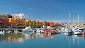 Photo of Parchal city view from Portimao side, Portugal.