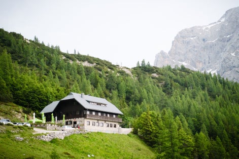 Photo of Tičar's mountain cottage on Vršič.