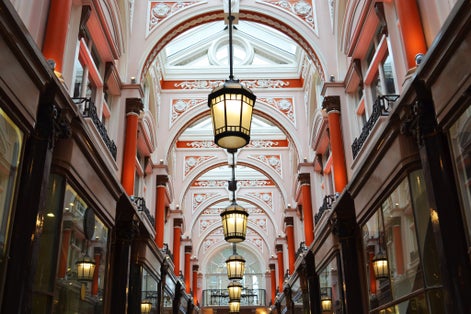 Photo of Leadenhall Market in London, UK.