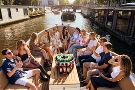 Amsterdam: Canal Booze Cruise með ótakmarkaða drykki