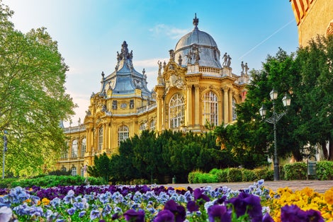Photo of famous Széchenyi Thermal Bath in Budapest, Hungary.