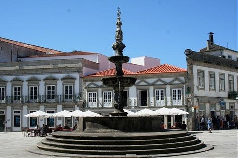 Photo of Square in the town of Viana do Castelo in Portugal. 