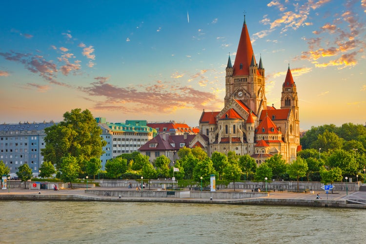 Photo of Church Heiliger Franz of Assisi at Mexikoplatz, Vienna, Austria.