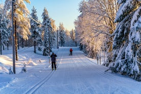 Photo of aerial view of Falun in Sweden.