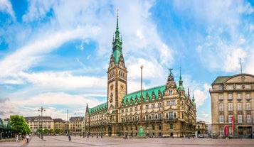 Berlin cityscape with Berlin cathedral and Television tower, Germany.