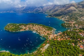 The aerial view of Dubrovnik, a city in southern Croatia fronting the Adriatic Sea, Europe.