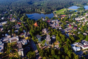 Aerial view of Vilnius old city.