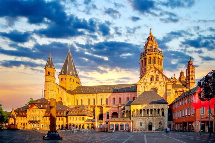 photo of view  of  Christmas Market in Mainz, Germany.