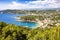 Photo of aerial view of Calella de Palafrugell and Llafranc view (Costa Brava), Catalonia, Spain.