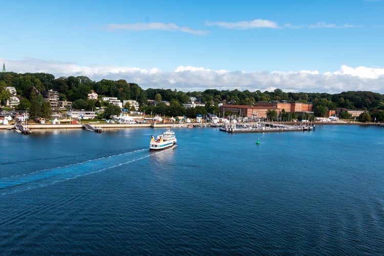 Aerial view of port of Kiel, Germany.