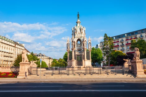 photo of front view of Brunswick Monument is a mausoleum of Charles II Duke of Brunswick in Geneva city, Switzerland.