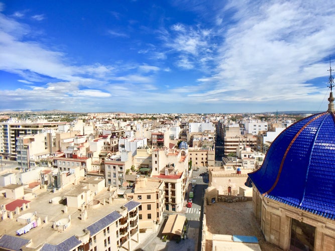 Photo of rooftops of Elche, Catalonia, Spain.