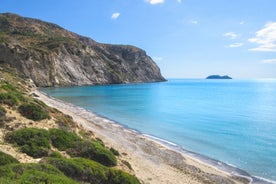 Photo of aerial view of famous sea turtle hatching area of Laganas as seen from Agios Sostis, Zakynthos island, Ionian Greece.