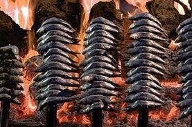 Sardines sur brochettes Show Cooking sur la plage de Malaga