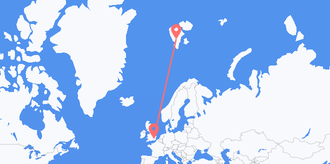 Flights from Svalbard & Jan Mayen to the United Kingdom