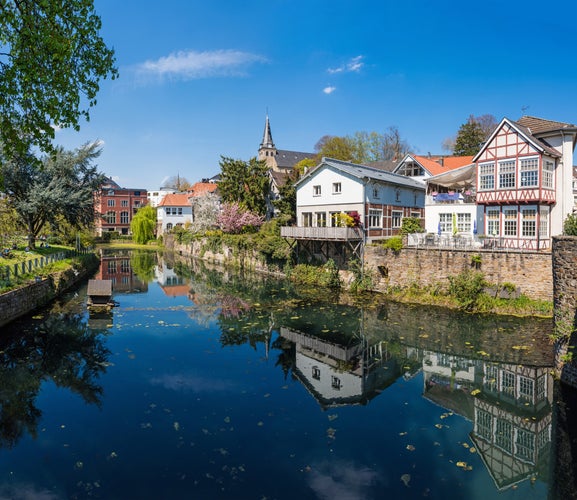 photo  of view of  The historical centre of Essen Kettwig at the Ruhr river, Germany.