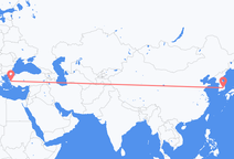 韓国の大邱から、トルコのイズミルまでのフライト