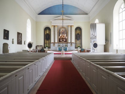 Statues of the interior of the Cathedral of Oulu.
