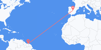 Flights from Suriname to Spain