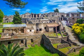 Aerial panoramic cityscape of Rome, Italy, Europe. Roma is the capital of Italy. Cityscape of Rome in summer. Rome roofs view with ancient architecture in Italy. 