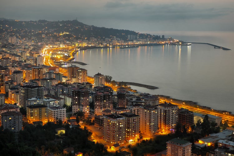 Photo of aerial view of Rize Merkez, Black Sea, Turkey.